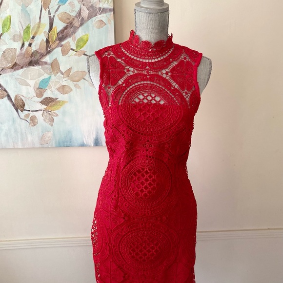 CHARLOTTE RUSSE STUNNING ❤️RED❤️ SPECIAL OCCASION DRESS SIZE MEDIUM 🌟EUC🌟 - Picture 11 of 12